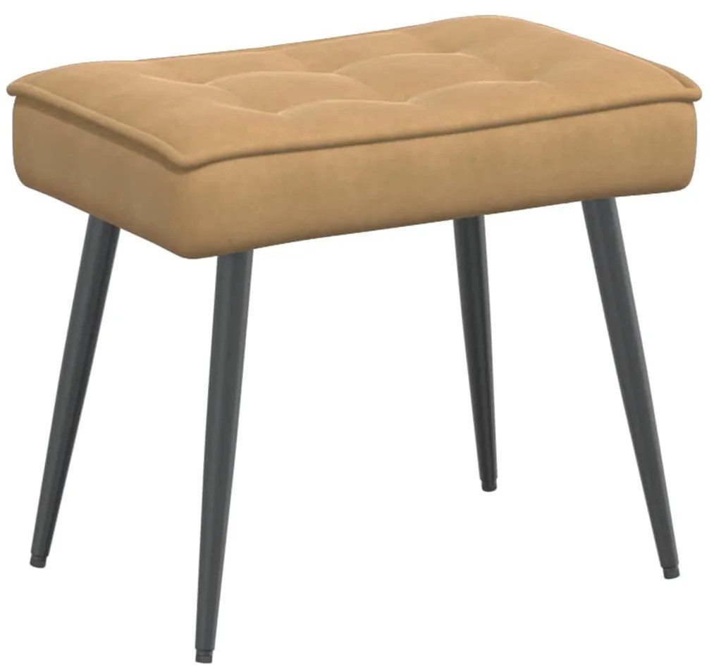 barna bársony pihenőfotel lábtartóval