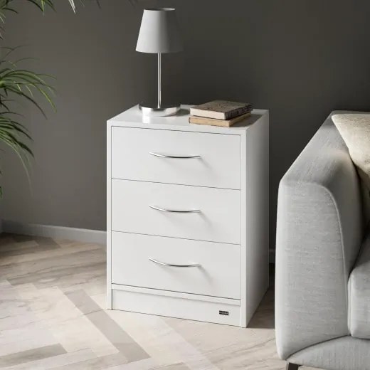 Casaria® Eloise éjjeliszekrény 54x39x28 cm - LED fehér