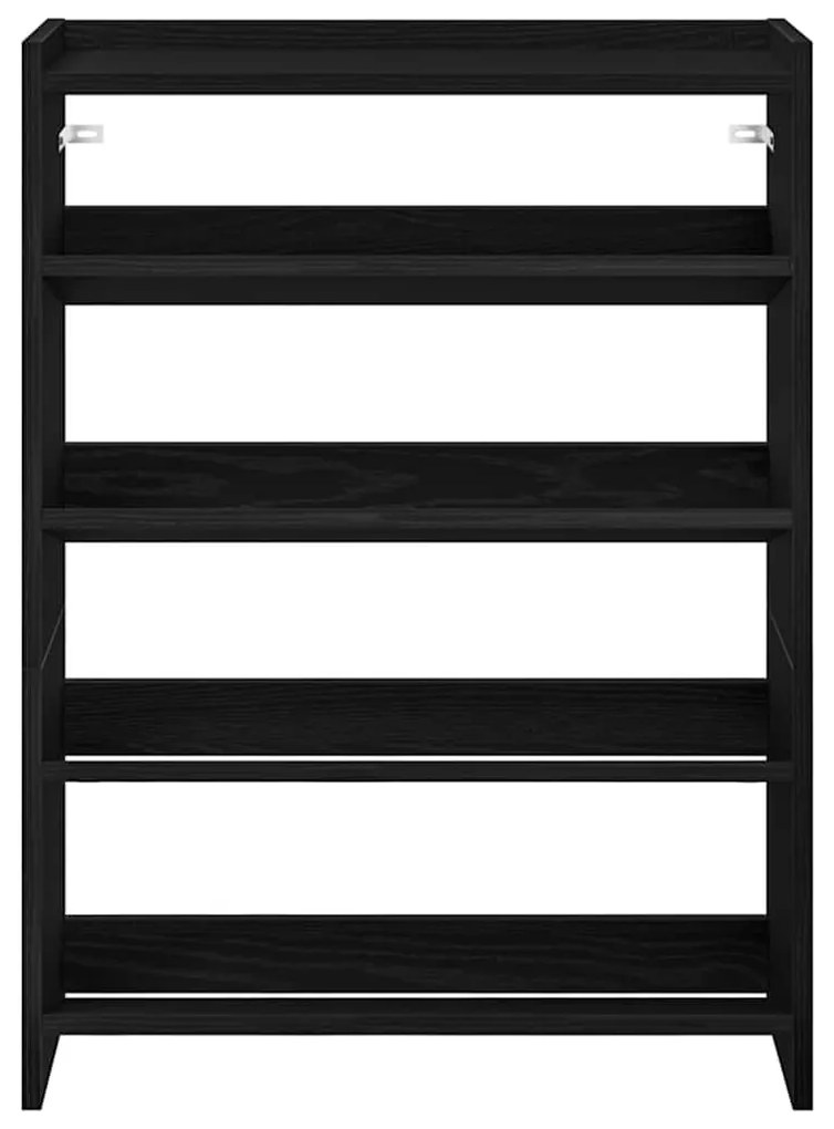 fekete szerelt fa cipőtároló szekrény 60x25x81 cm