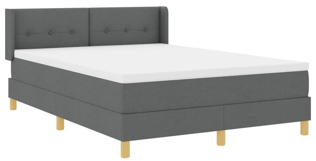 Boxspring ágy matraccal, sötétszürke, 160x200 cm, szövet