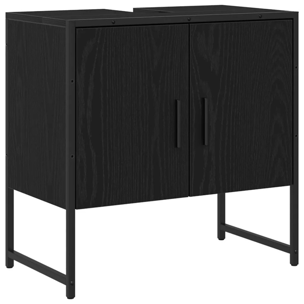 Fürdőszoba Mosdószekrény Fekete tölgy 60x33x60 cm Szerelt Fa