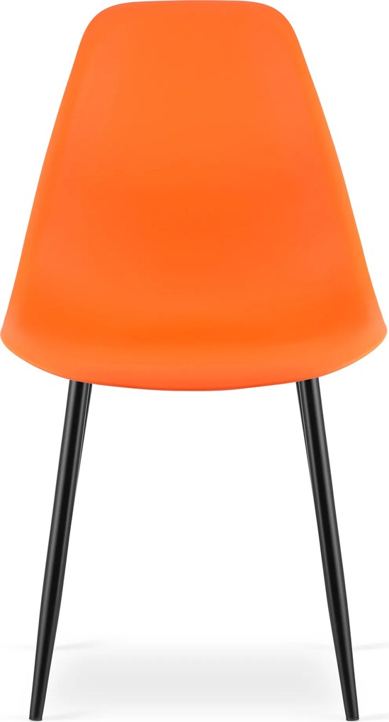 4 db narancssárga szék szett OSAKA fekete lábbal