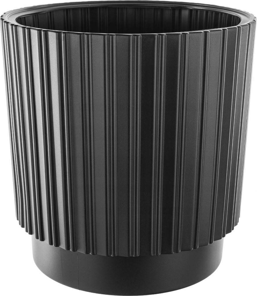 Virágtartó 30cm Fedél Virágtartó Betét Műanyag Fekete