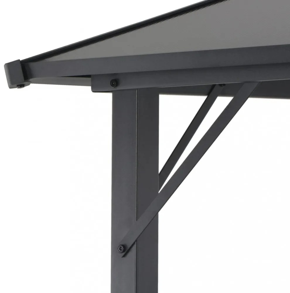 fekete pavilon alumínium tetővel 4 x 3 x 2,6 m