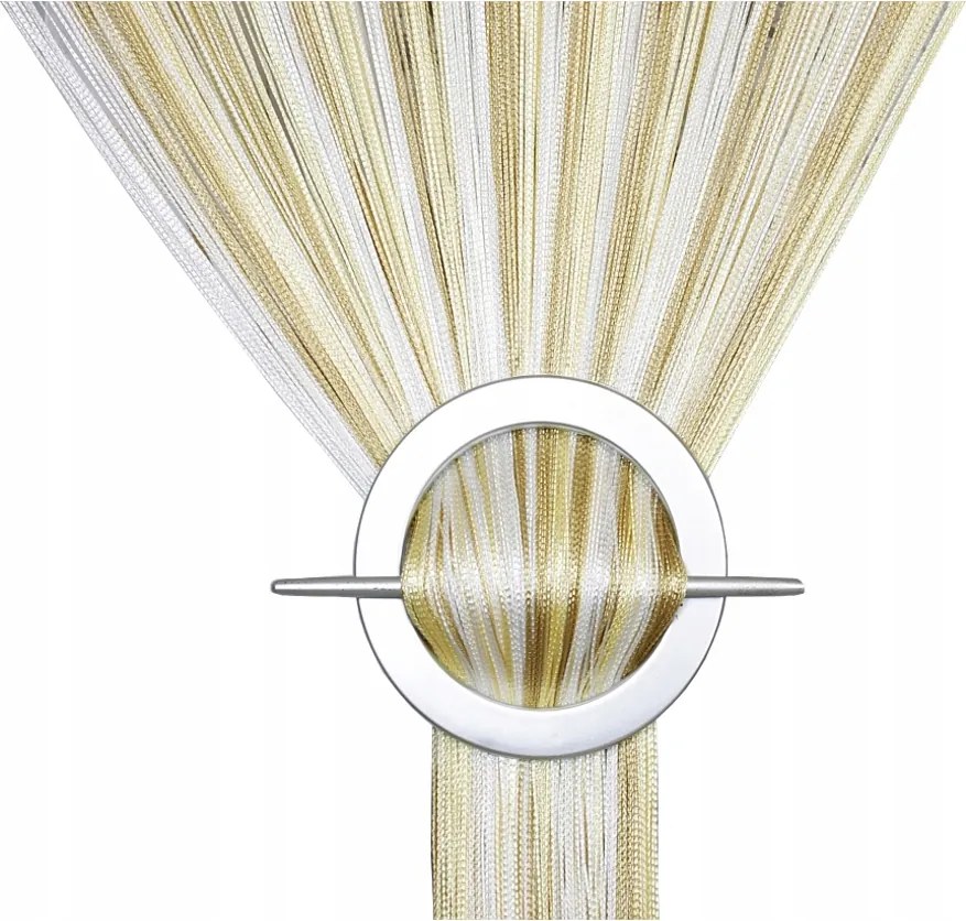 Függöny Spagetti Függöny 100x200 magasság spagetti vanília fehér cappuccino
