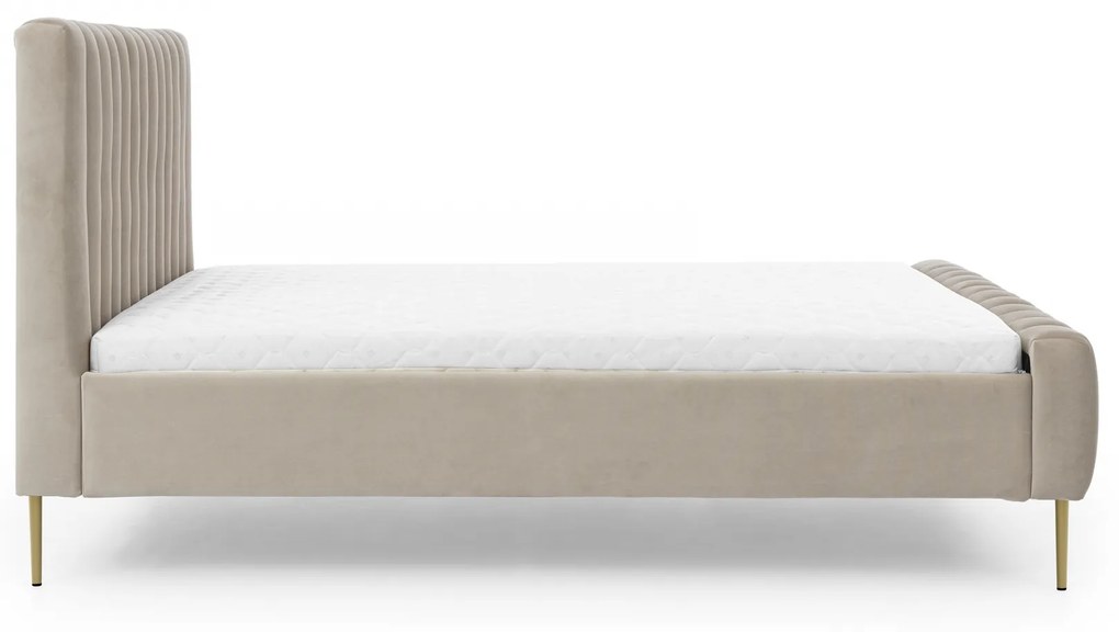 kárpitozott ágy háloszoba Nicole - 140x200, Velluto 2 / arany lábak
