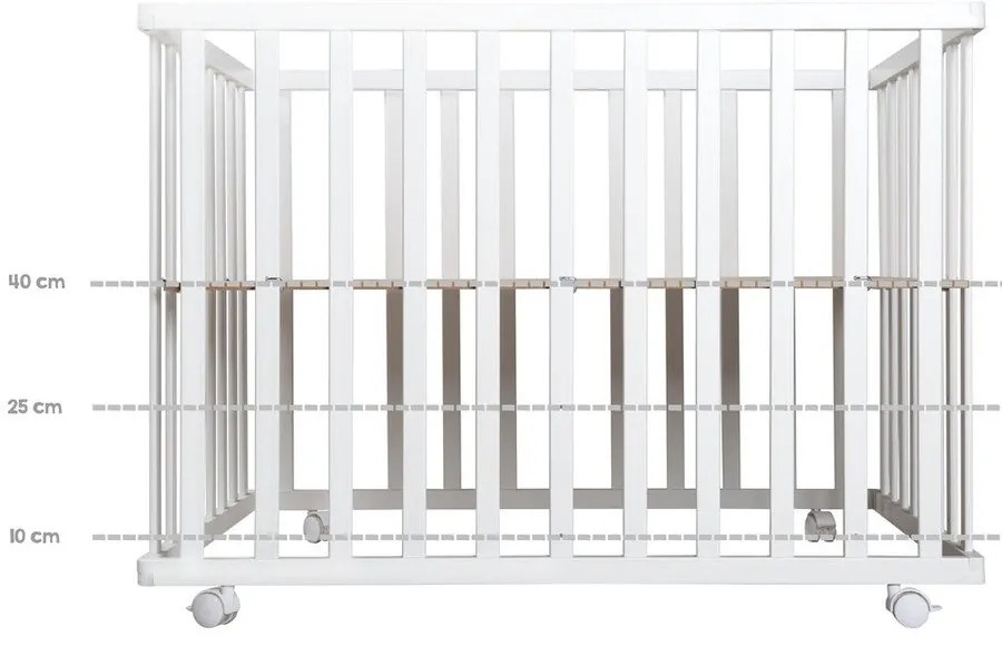 Fehér gurulós járóka 100x75 cm Style – Roba