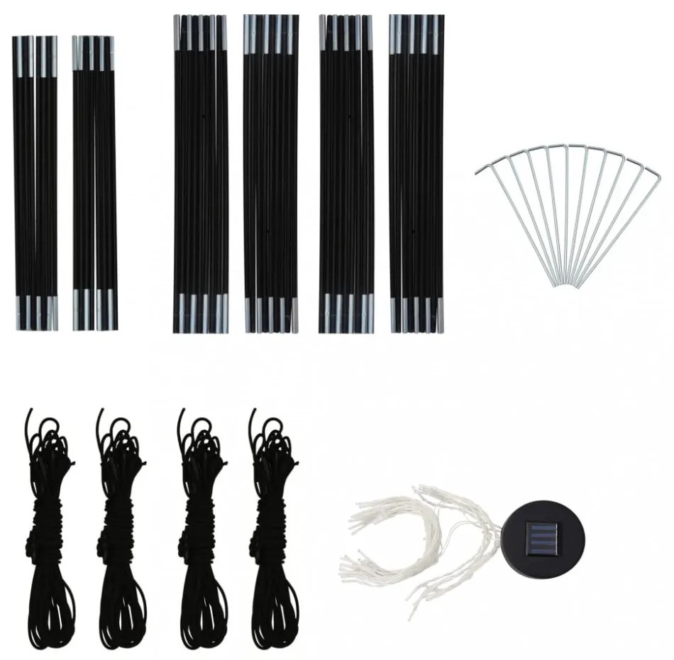 kék rendezvénysátor LED-del és 4 oldalfallal 3,6 x 3,6 x 2,3 m