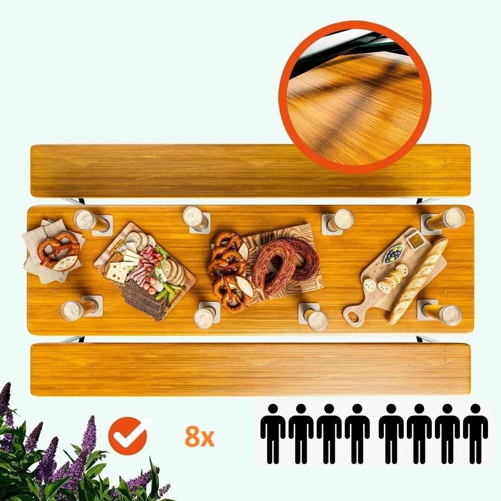 KLASIK sörpad készlet, 170cm, természetes barna Casaria