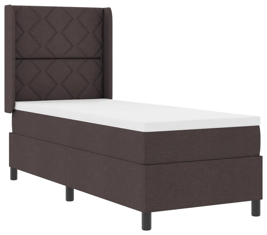 Boxspring Ágy Matrac Ezüst Barna 80x200 cm Szövet