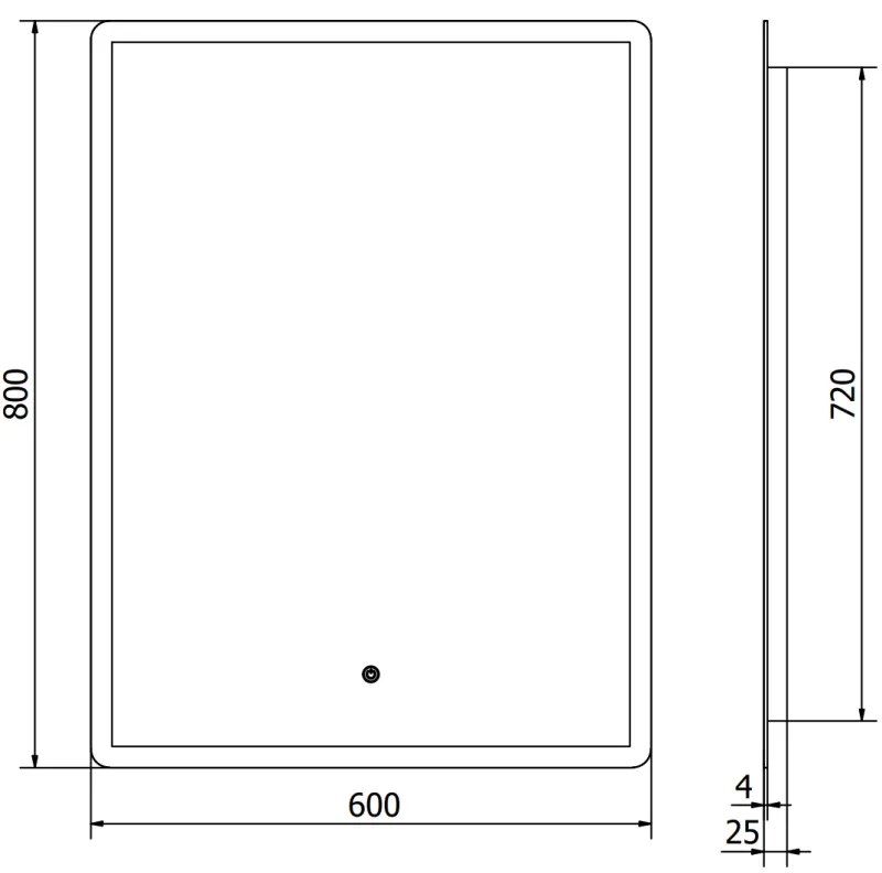 Mexen Navia, LED fürdoszobai tükör háttérvilágítással 60 x 80 cm, 6000K, páramentes, 9803-060-080-611-00