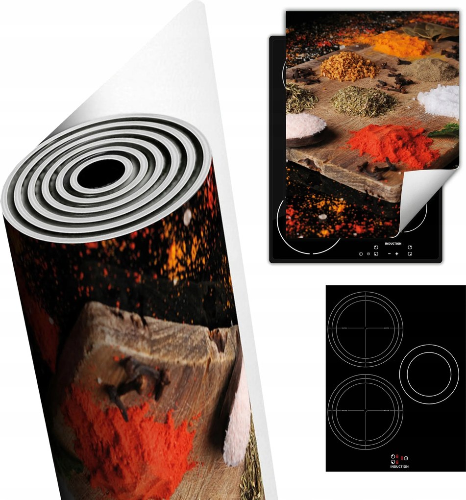 Tűzhelyvédő Szőnyeg Asztali Dekoráció 40x52 színes fűszerek fa