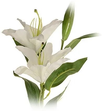 Művirág Gyöngyvirág, fehér, két virág és bimbó, h.84 cm