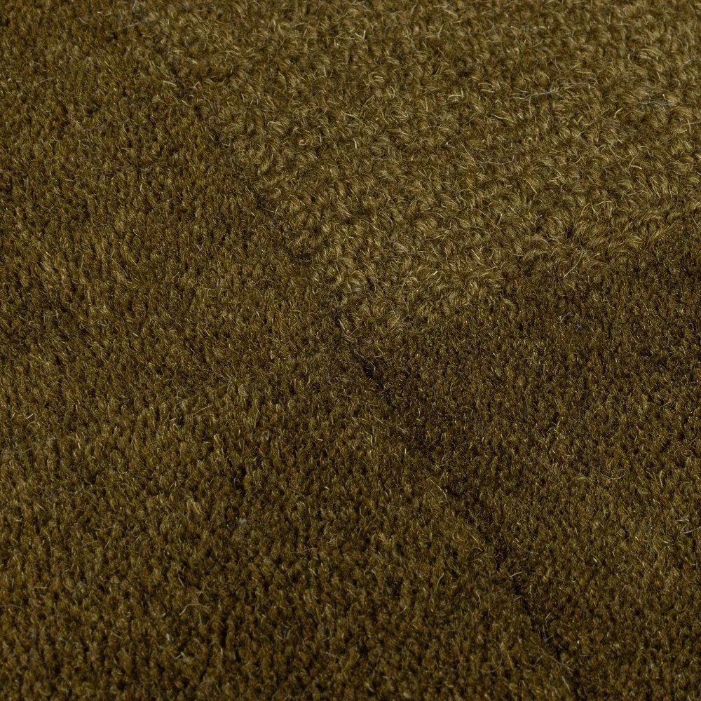 Khaki kézi szövésű gyapjú futószőnyeg 60x230 cm Checkerboard – Flair Rugs