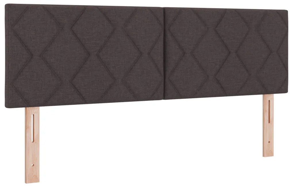 Box Spring Ágy Matracával & LED Sötétbarna 160x200 cm Szövet