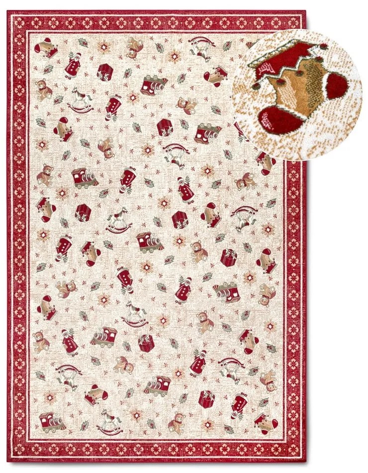 Piros pamutkeverék szőnyeg karácsonyi mintával 160x230 cm Toy's Delight Red Christmas – Villeroy&amp;Boch