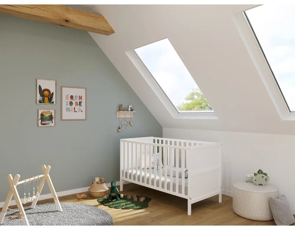 Fehér tömörfa babaágy 70x140 cm Alkmaar – Germania