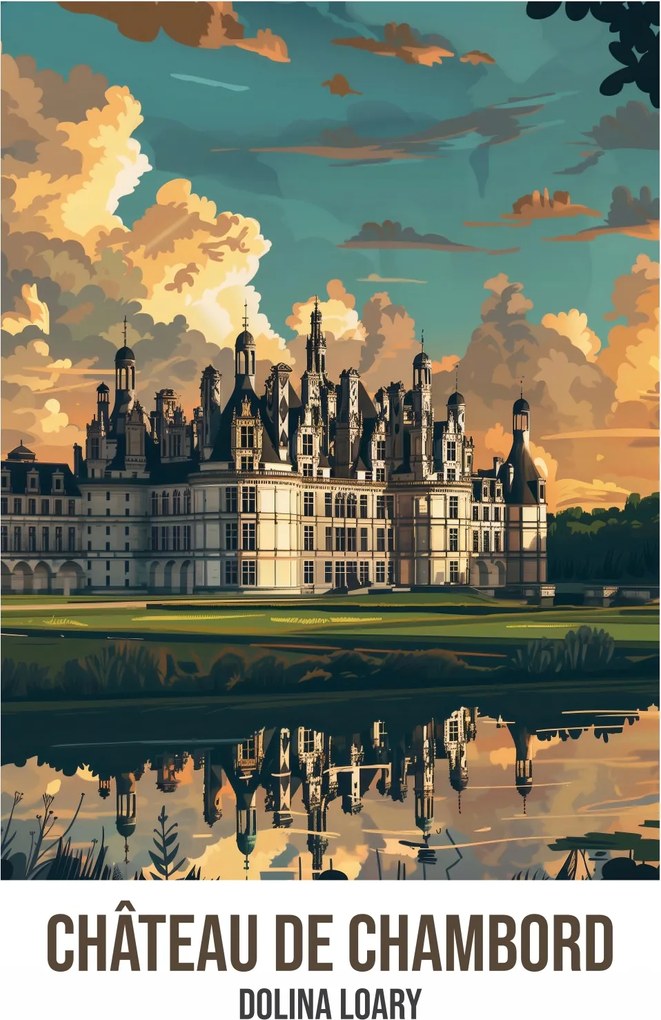 Poszter 15x20cm Château de Chambord