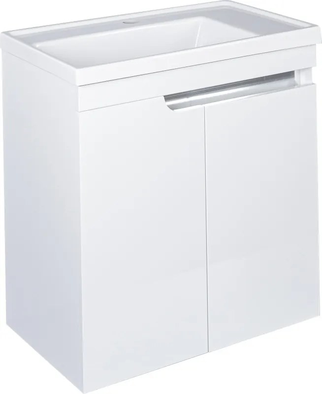 Piramida EURIDIKA 60 LH fali fürdőszobabútor - műmárvány mosdóval - 2 ajtós - 60 x 60 x 38 cm