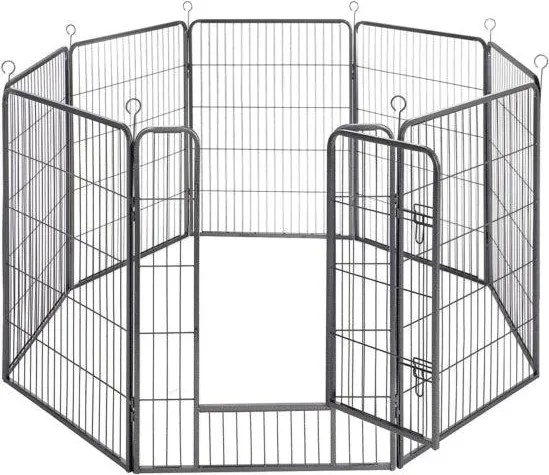 Kutya kennel, kutyaketrec 77x 100cm, kültéri kisállat kifutó, fekete
