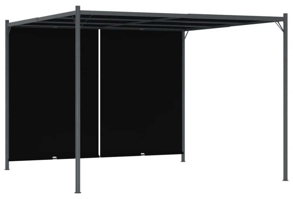 vidaXL antracitszürke kerti pavilon behúzható tetővel 3 x 3 m