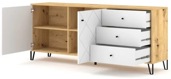 SULA komód artisan tölgy/fehér