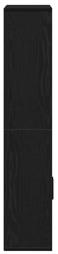 Könyvespolc fekete tölgy 60x24x120 cm gépesített fa