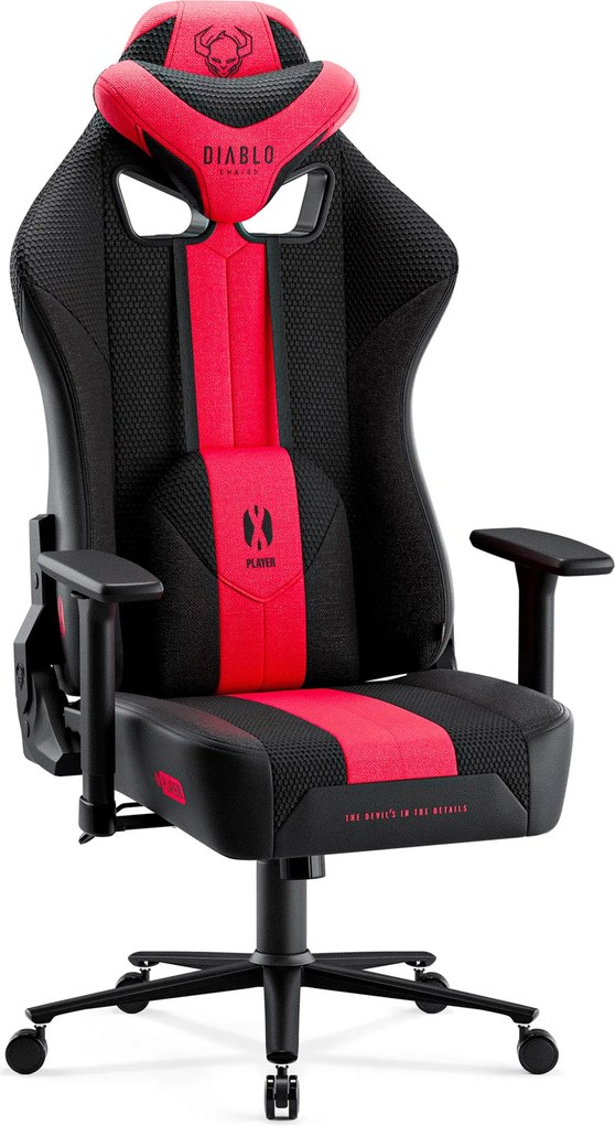 Gamer szék szövet karmazsin-antracit King Size: Diablo X-Player 2.0