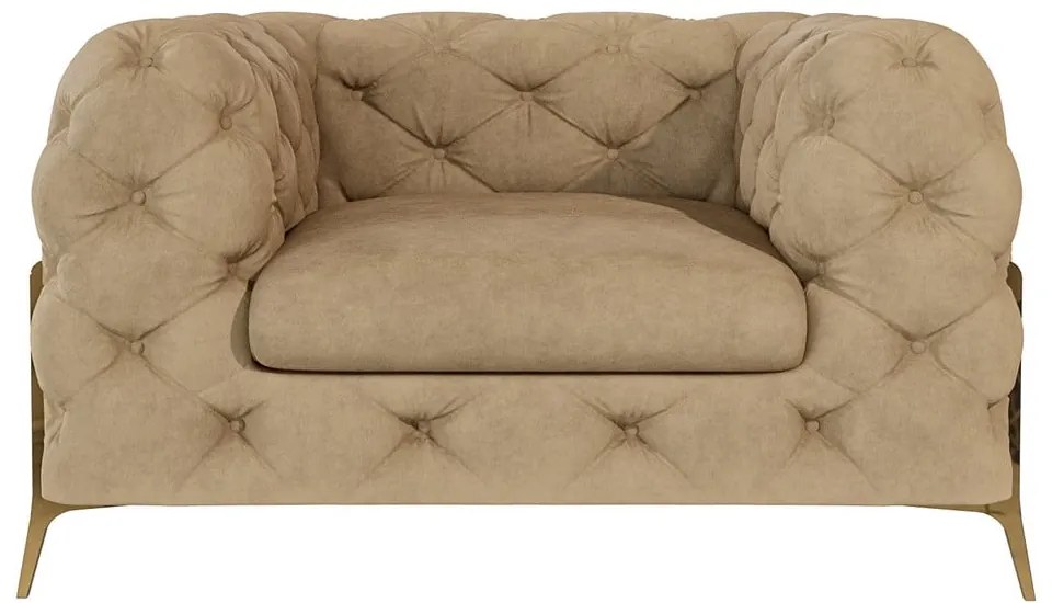 Világosbarna bársony fotel Chelsea Bis – Ropez