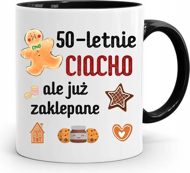 Születésnapra 50 50-es 50-es Bögre Fekete Ajándék fényképes nyomattal