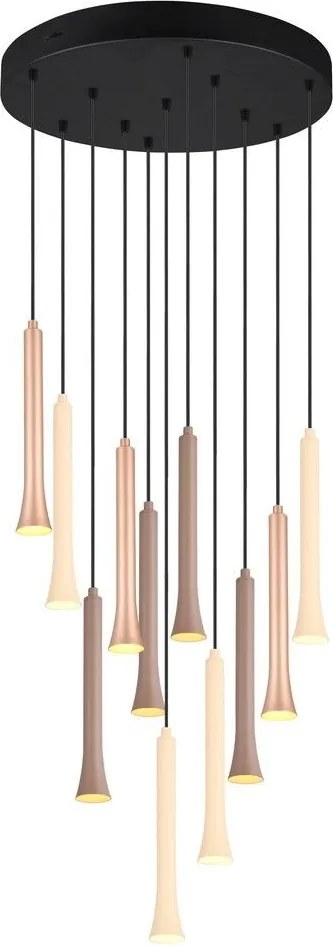 TRIO 352091117 FIATO Hengeres Függesztett Lámpa Barna, Fekete LED IP20