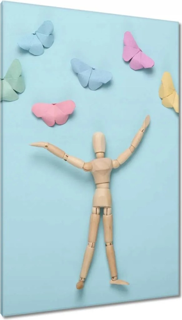 Vászonkép 80x120 Papír pillangó baba