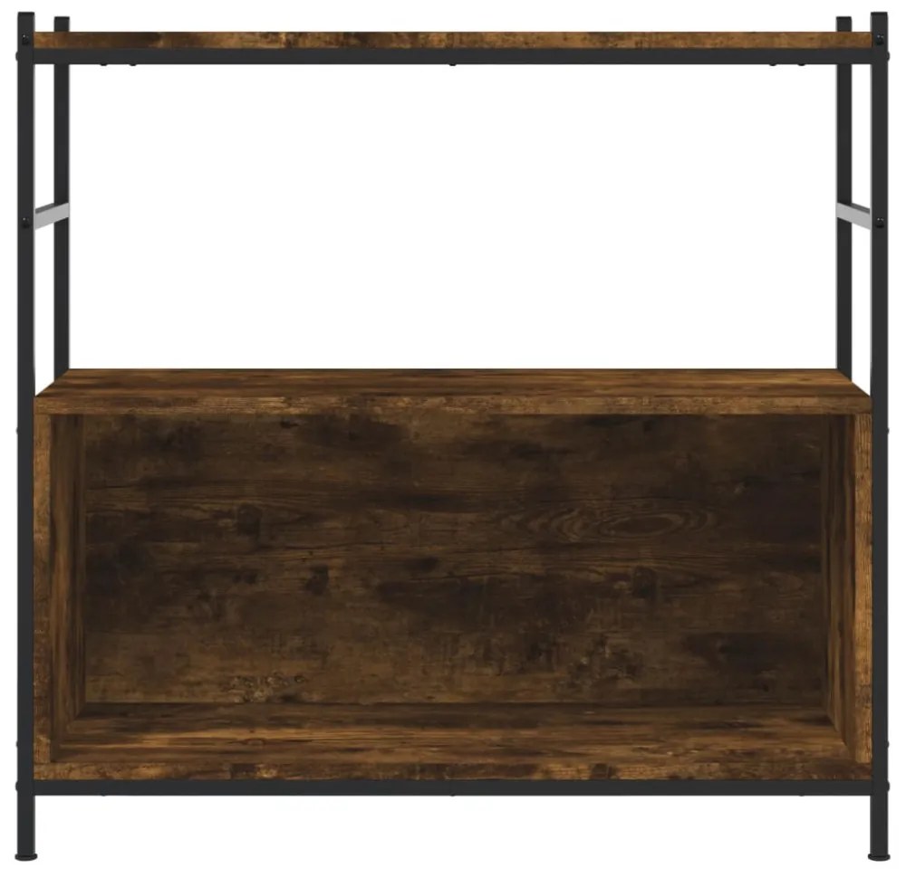 füstös tölgy szerelt fa és vas könyvespolc 80 x 30 x 78,5 cm