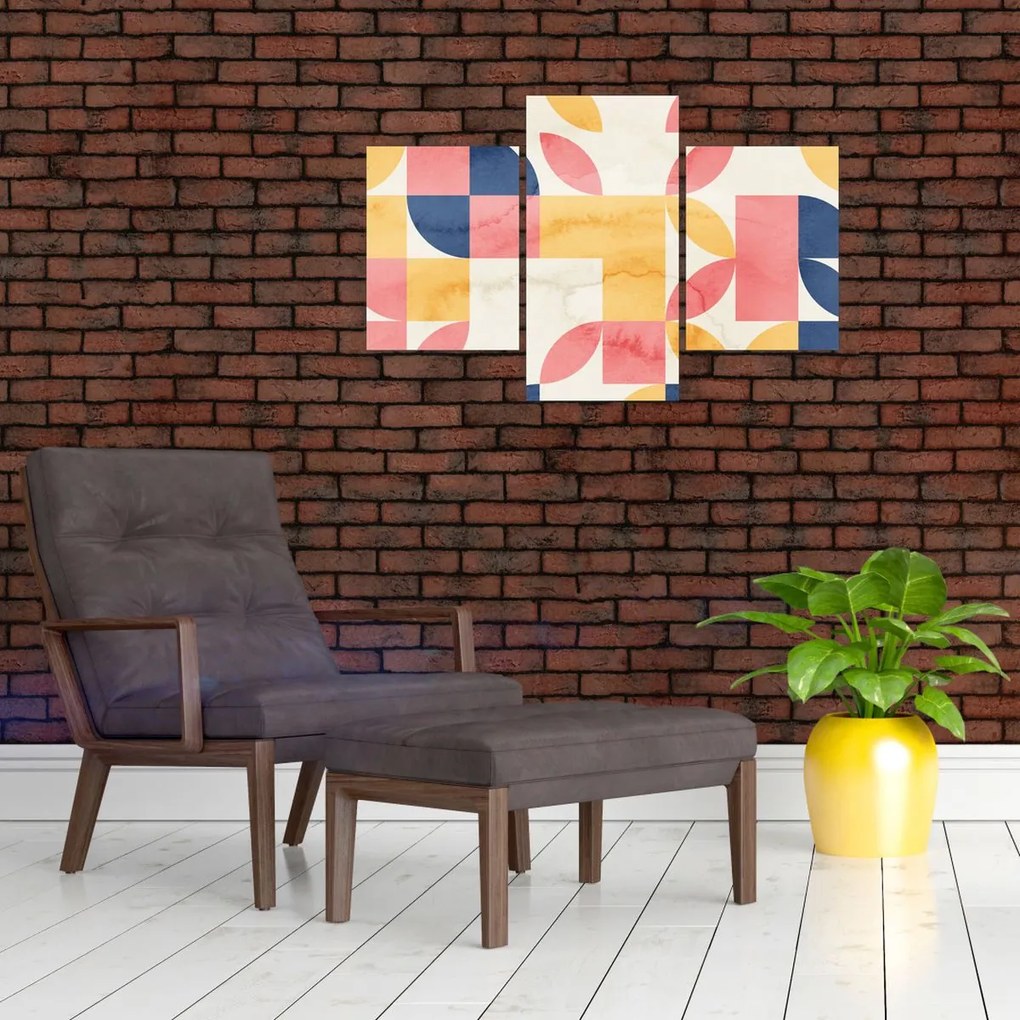 Kép - Absztrakció retro mintákkal (90x60 cm)