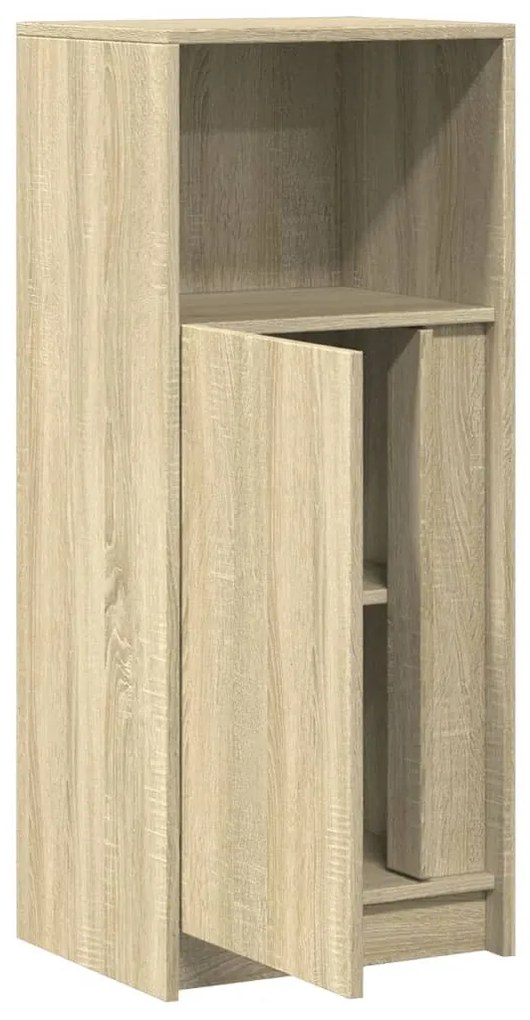 sonoma tölgy szerelt fa tálalószekrény LED-del 42,5x34x100 cm