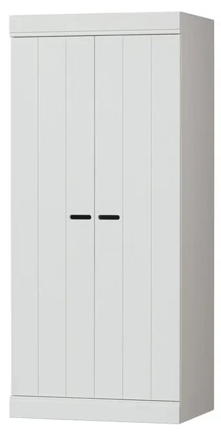 Fehér borovi fenyő ruhásszekrény 77x175 cm Connect – WOOOD
