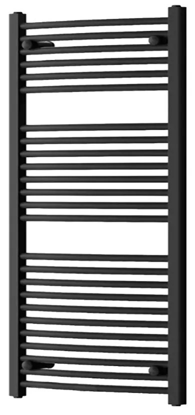 Egyenes törölközőszárító radiátor 1200x600 mm fekete
