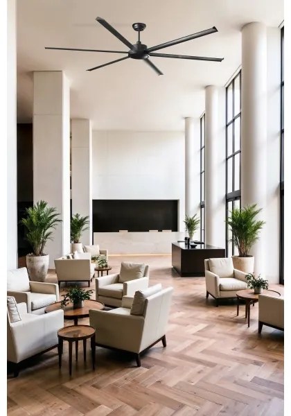 FARO 34207 - Mennyezeti ventilátor ROTTERDAM XXL fekete átm. 250 cm + távirányítás