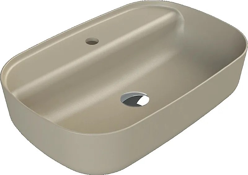 CeraStyle AQUA - PULTRA ültethető - Top Counter - porcelán mosdó - MATT BÉZS - 60 x 40 cm