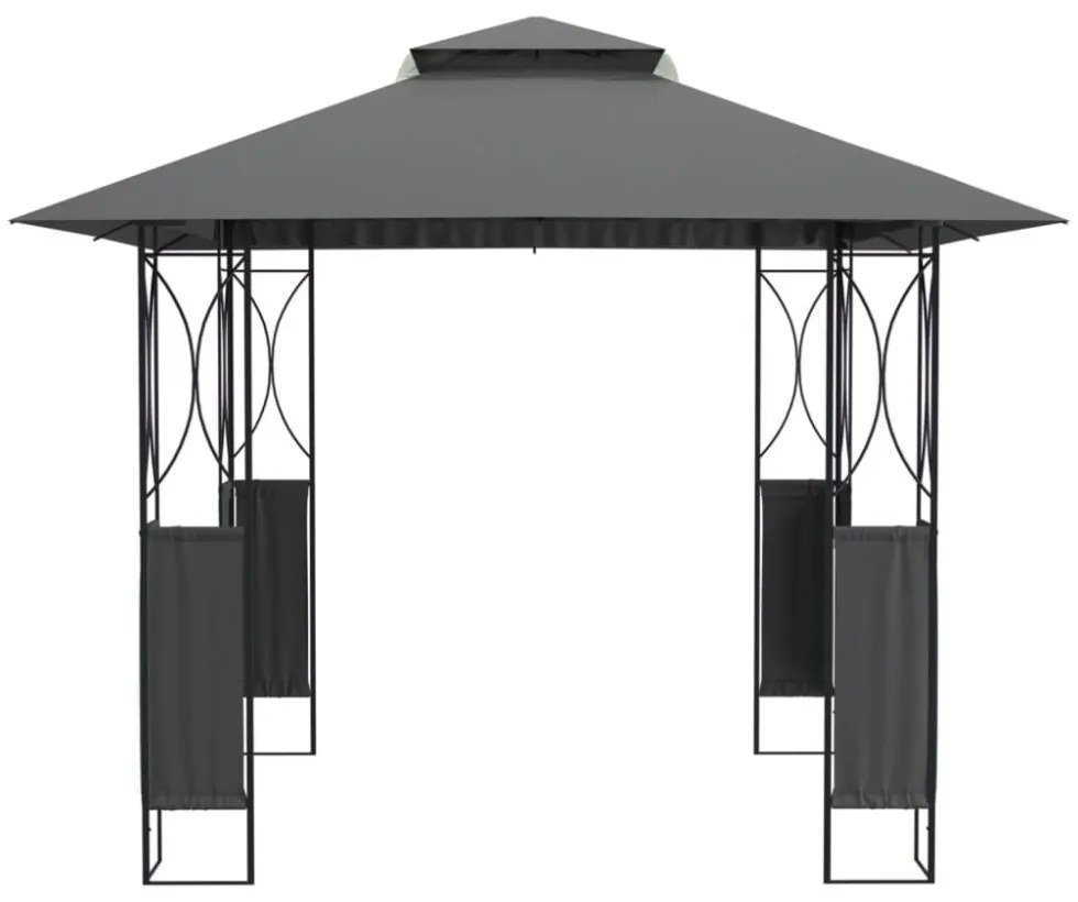 antracitszürke acélpavilon tetővel 300 x 300 x 270 m