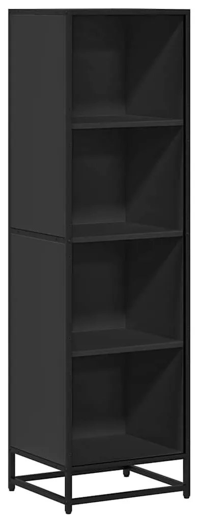 fekete szerelt fa könyvszekrény 40x35x139 cm