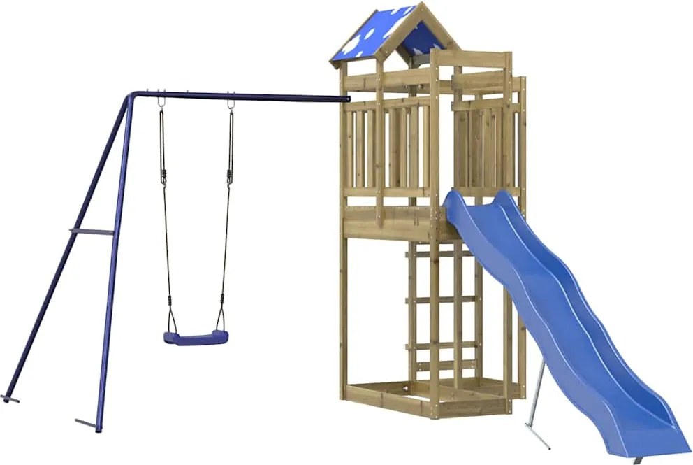 vidaXL impregnált fenyőfa kültéri játszószett