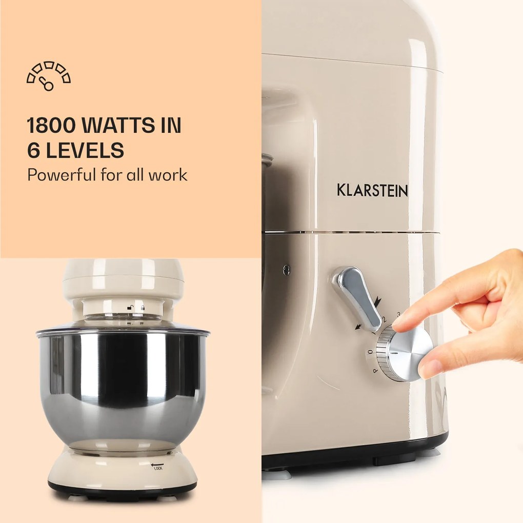 Klarstein Bella, konyhai robotgép, 1800 W, 2,7 PS, 5,2 L
