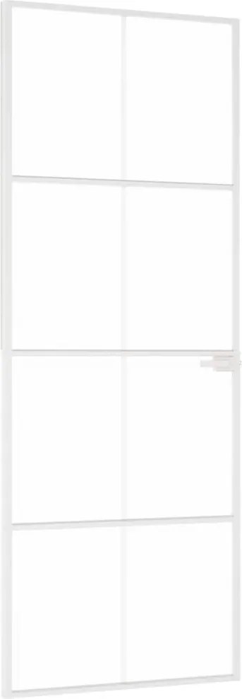 vidaXL fehér edzett üveg és alumínium vékony beltéri ajtó 76x201,5 cm