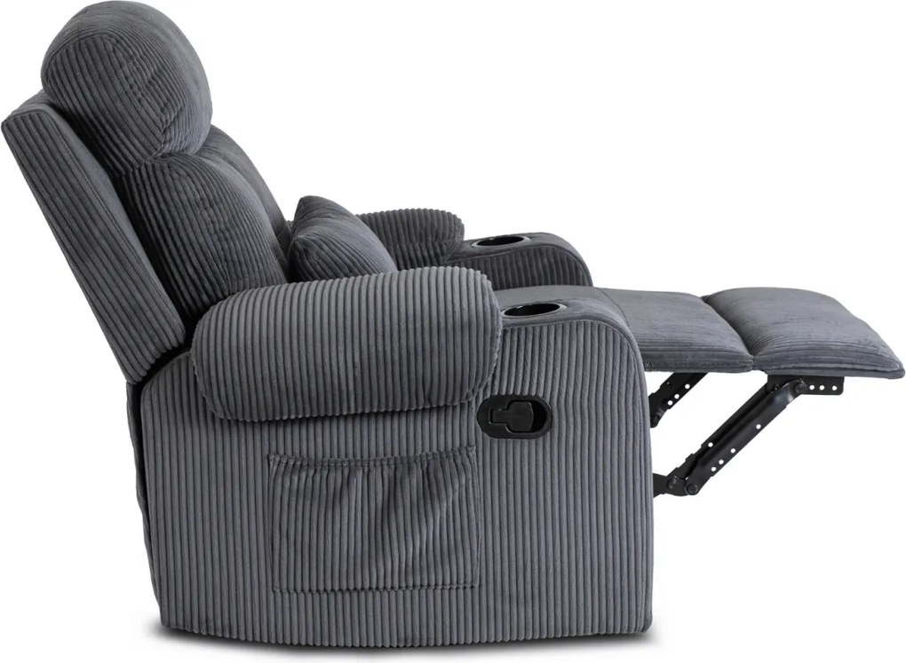 Dönthető fotel szürke kordbársony, TORRES