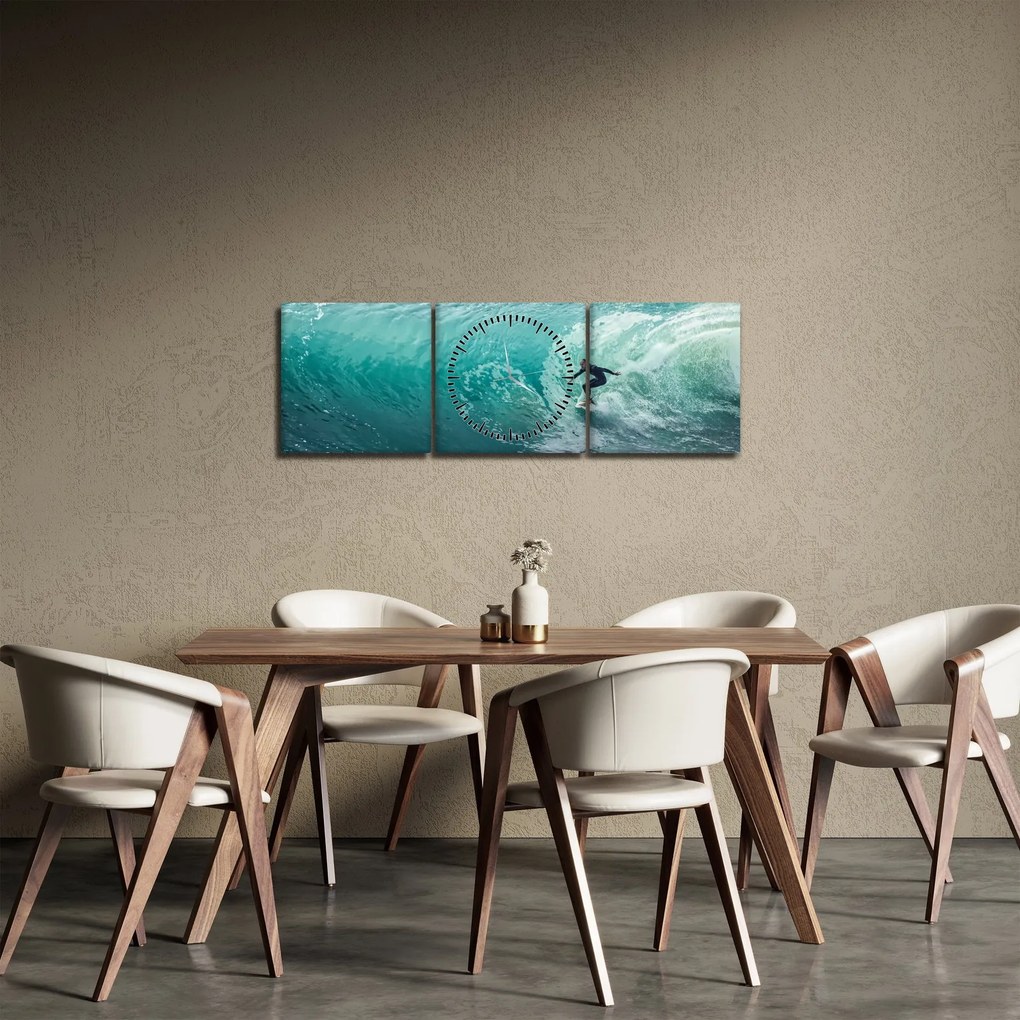 Szörfözés képe (órával) (90x30 cm)