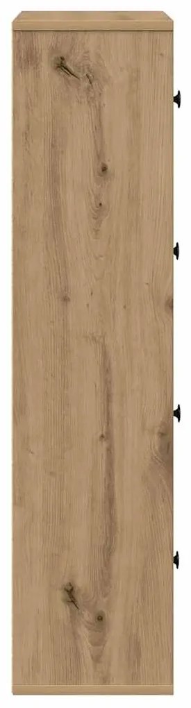kézműves tölgy színű szerelt fa könyvespolc 60x24x101,5 cm