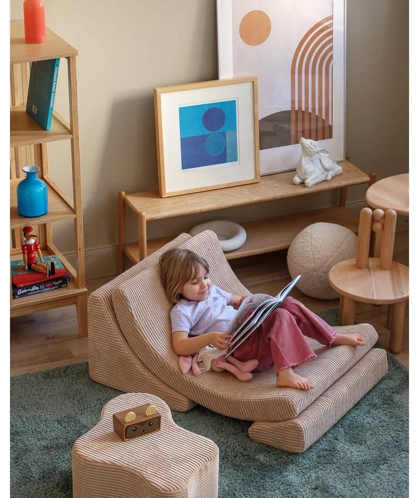 Világosbarna kordbársony gyerek puff Cloud – Wigiwama