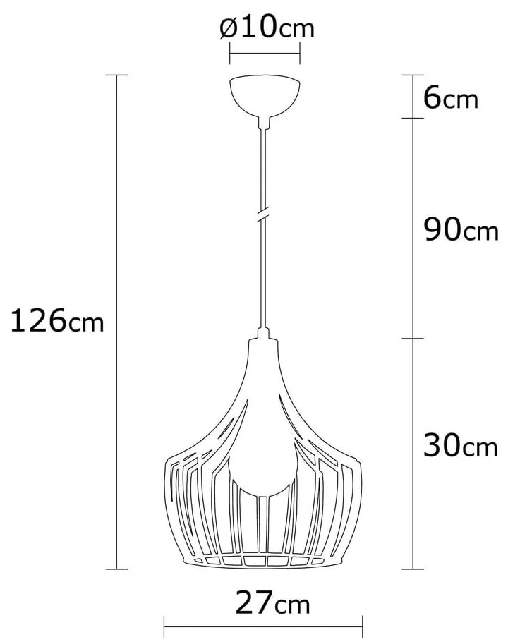 Rézszínű függőlámpa fém búrával ø 27 cm Mezopotamya – Opviq lights