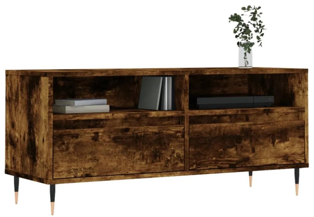 füstös tölgy színű szerelt fa TV-szekrény 100x34,5x44,5 cm